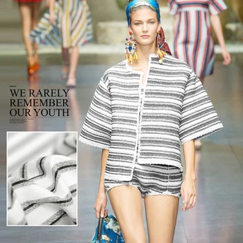 

Silk striped flocking fabric heavy blended cotton silk fabric wholesale high quality silk cloth