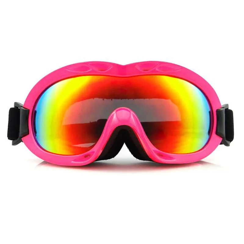 Детские лыжные очки, Девочки Мальчики линзы с покрытием Дети UV400 сноуборд очки, водонепроницаемость, анти-туман носить более RX очки - Цвет: rose