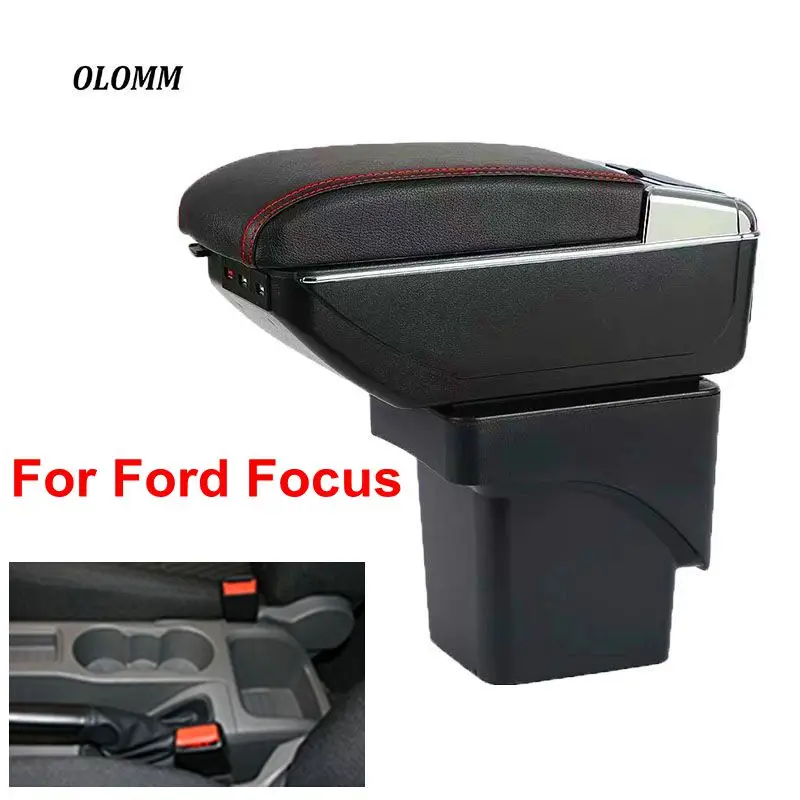 

Armrest box For Ford Focus 2 Mk2 2005-2011 central Store content Storage box armrest box with cup holder ashtray
