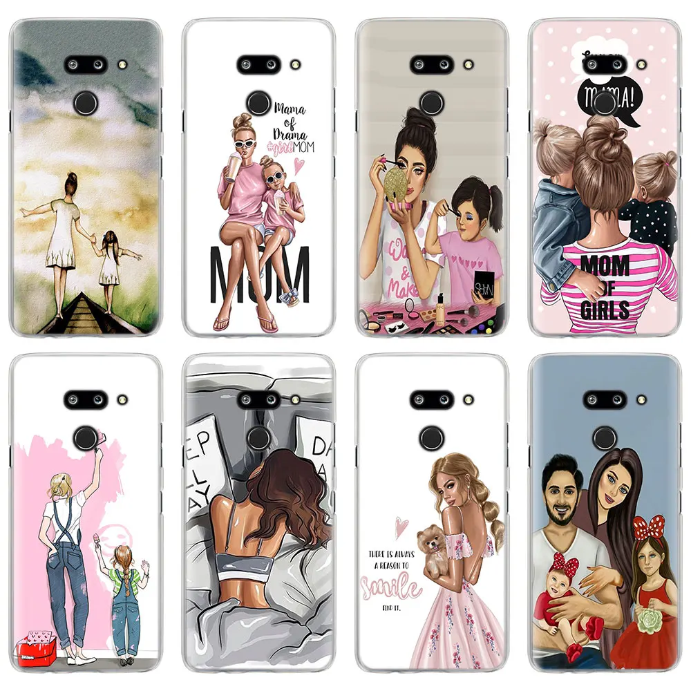 

Baby Mom Girls phone Case cover for LG G7 G8 ThinQ G5 G6 V30 V40 V50 ThinQ Q6 Q7 Hard Back Case cover