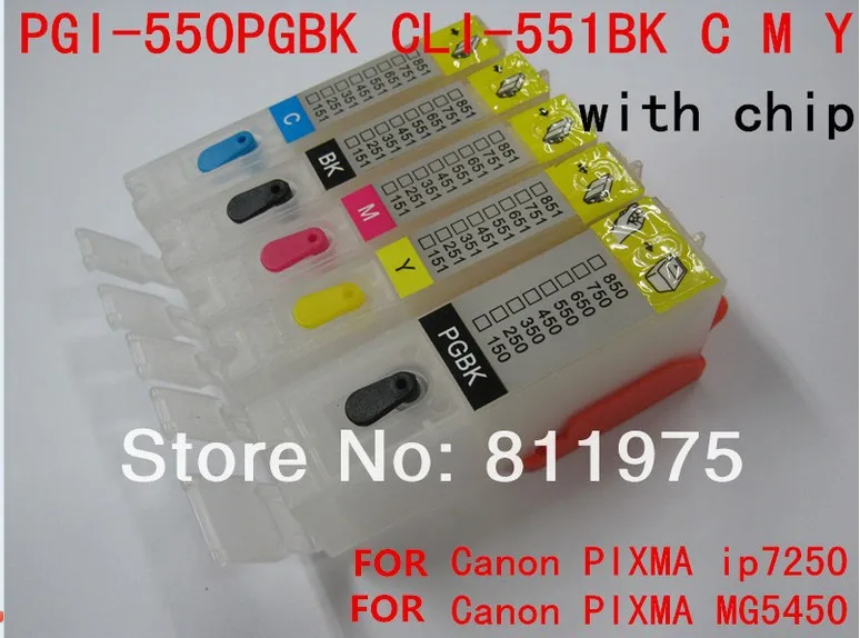 PGI-550 CLI-551 pgi550 перезаправляемый картридж для hp CANON IP7250 MG5450 MX925 MG5550 MG6450 MG5650 MG6650 IX6850 MX725 MX925