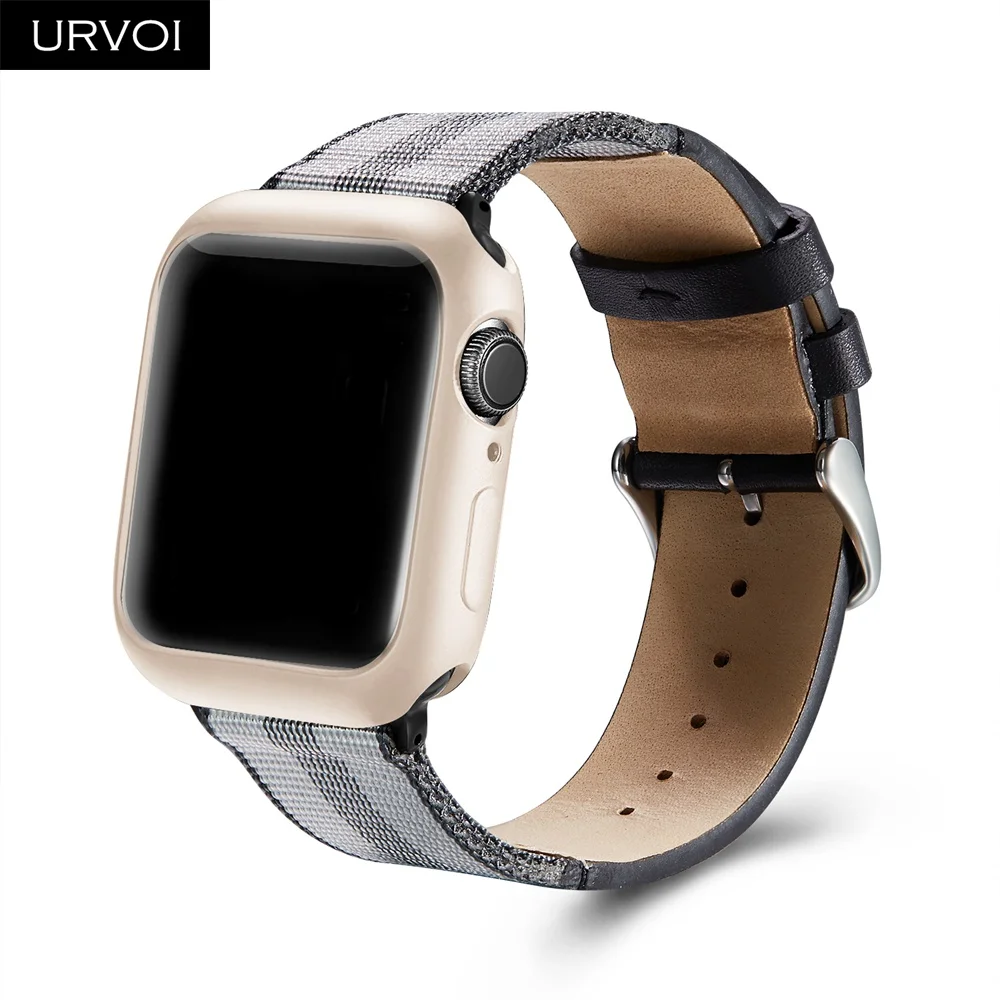 URVOI протектор для apple watch полный ТПУ чехол серии 5 4 3 2 ремешок силиконовый бампер для iWatch крышка Современная матовая цветная живопись