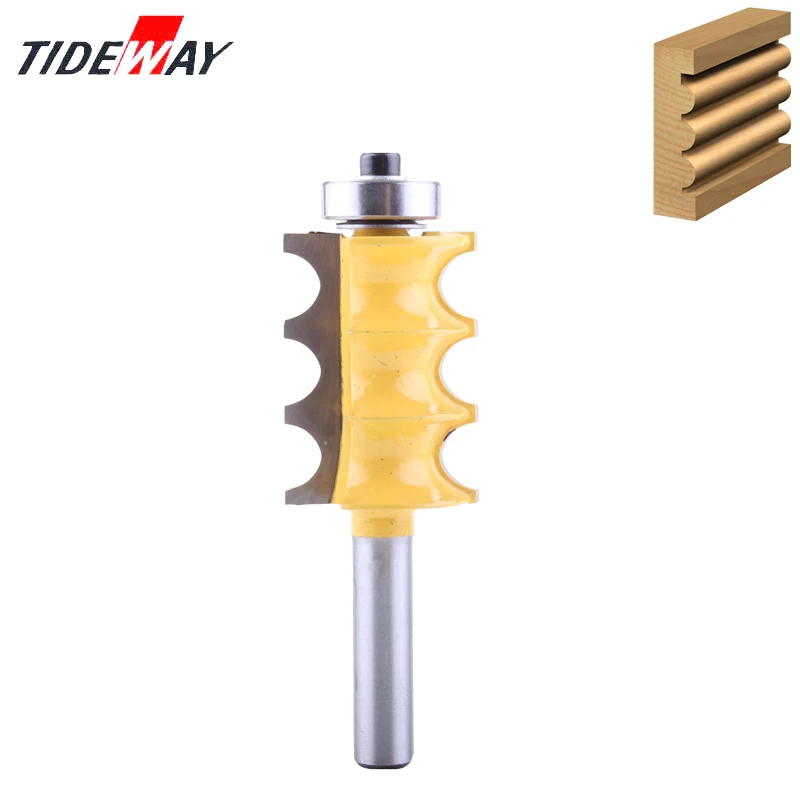 

Tideway 8mm Shank Triple Bead Column Molding Router Bit Set Line Knife Tenon Woodworking Milling Cutter Tools for Wood