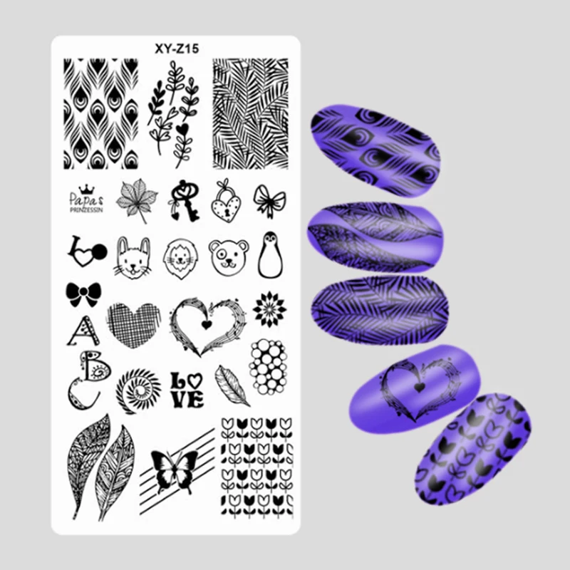 Новые 32 дизайна 1 шт пластины для штамповки ногтей красоты 3D DIY шаблон прямоугольный шаблон для маникюра пластины для дизайна ногтей