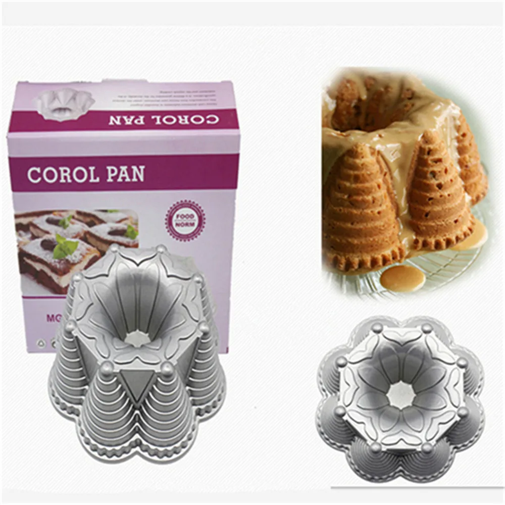 

Kitchen Bakeware Supplies Corol Shaped Baking Form Cast Aluminum Cake Pan DIY Baking Dishes Nonstick Metal Cake Baking Mold