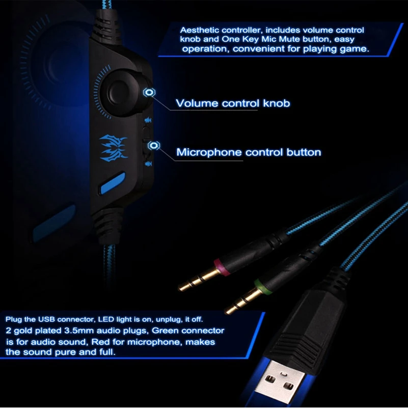KOTION EACH G2000 лучшие компьютерные Стерео Игровые наушники Deep Bass игровая гарнитура с