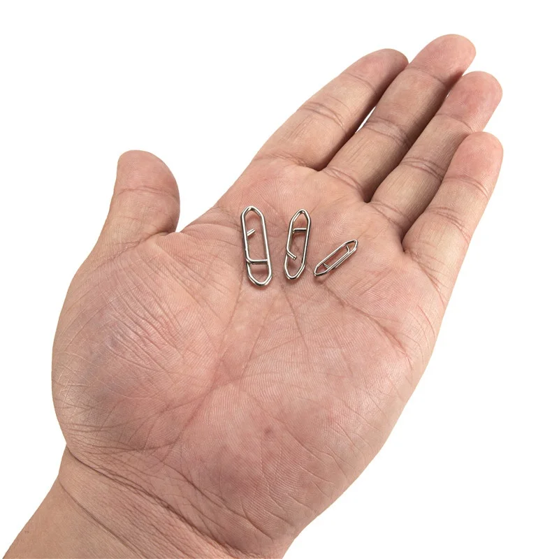 

100PCS Powerful Fishing Snap Scroll rotation Stainless Steel Fishing Clip Interlock Fishing Tackle Fishing Pins Scroll rotation
