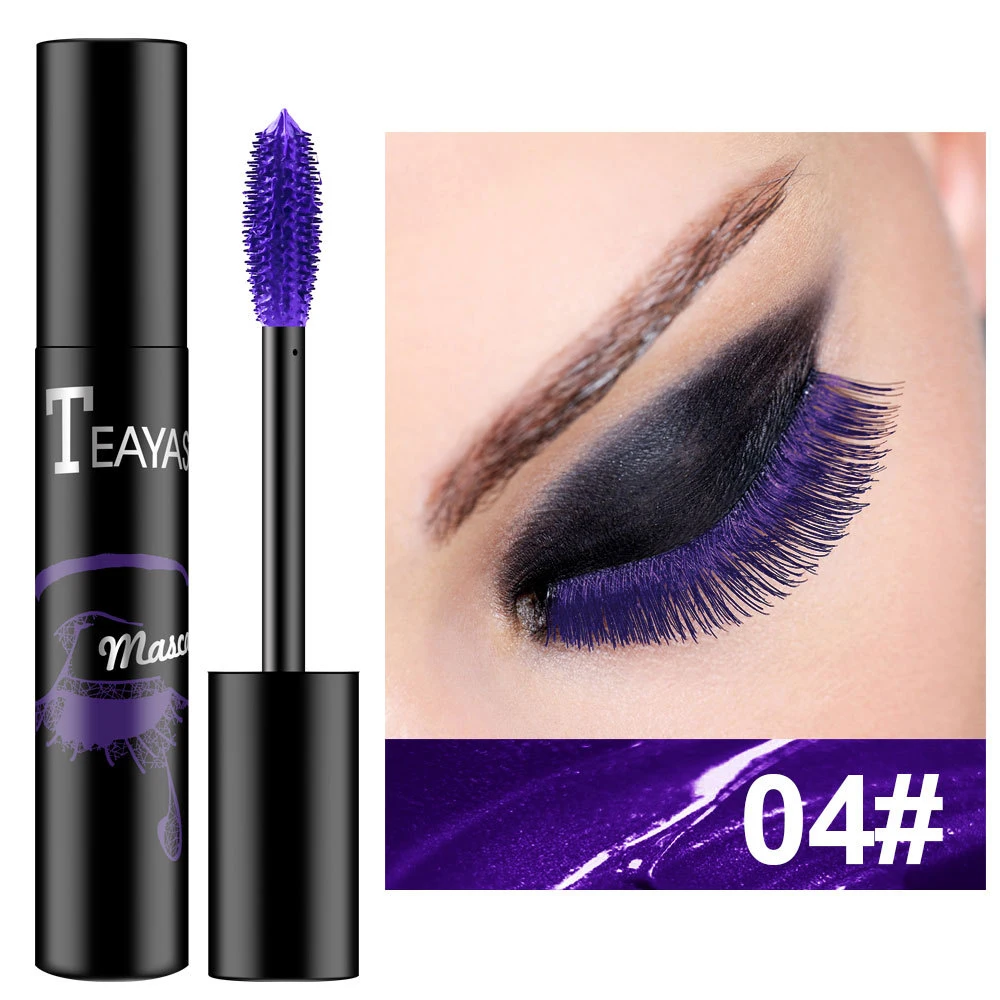 

Professional Makeup Color Mascara Waterproof Fast Dry Eyelashes Curling Lengthening Makeup Eye Lashes Blue Purple Mascara TSLM1