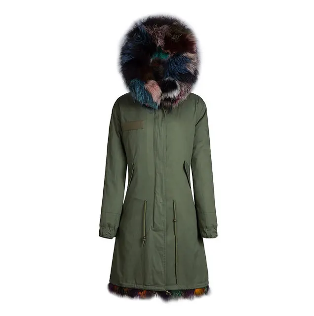 Cheap Colorful fur winter parka for Male hotsale Mr fox fur parka