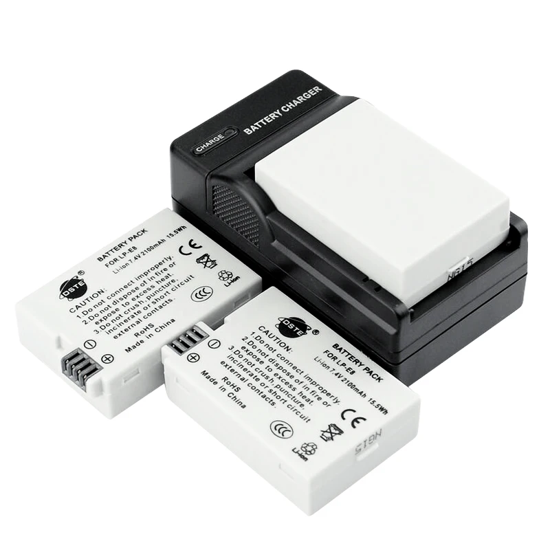 2/3 DSTE 2100 мАч 7,4 V LP-E8 цифровой Камера Батарея 1* Зарядное устройство для CANON 550D 600D 650D 700D X4 X5 X6i X7i Rebel T2i T3i T4i T5i