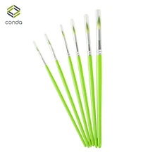 Конда 6 Шт. Художники Paint Brush Set Деревянной Ручкой Короткие Миниатюрные Детали Мягкие Акрил, Акварель Кисти, Масло, Рисунок Круглый Указал совет