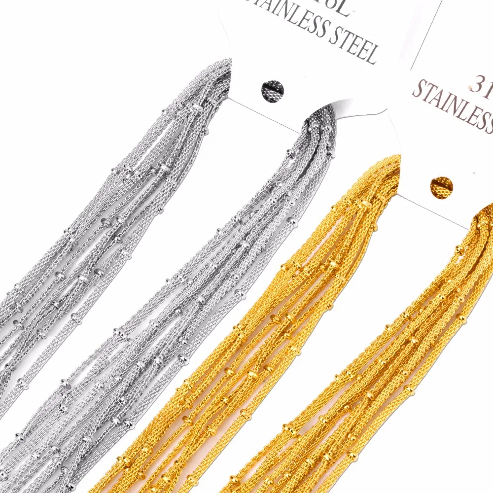 LUXUSTEEL неизбежные цепочки из бисера золотого цвета ожерелья для женщин и мужчин 10