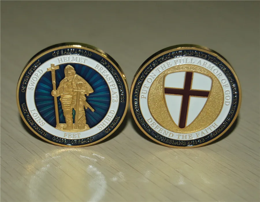 NEW Female Put On The Full Armor Of God Defend The Faith Challenge Coin (23)