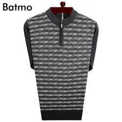 Batmo 2017 новое поступление осень высокого качества Повседневная полосатый свитер для мужчин, мужская плед свитер, плюс-Размер M-XXXL A6 3 вида
