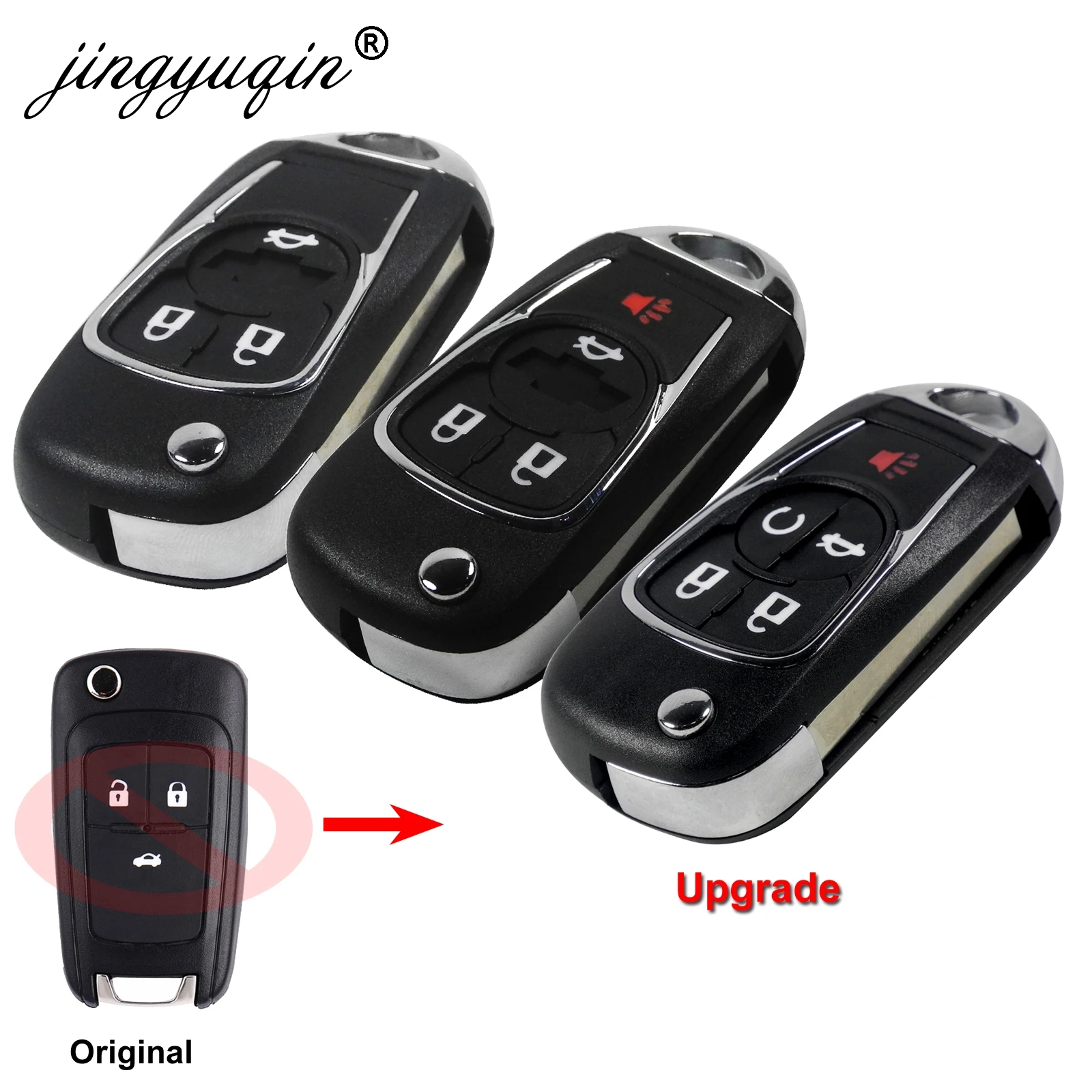 Jingyuqin 10 шт. 2/3/4/5 кнопки силиконовые-moodified флип ключей для Chevrolet Cruze для Buick Insignia Astra J Zafira C Замена
