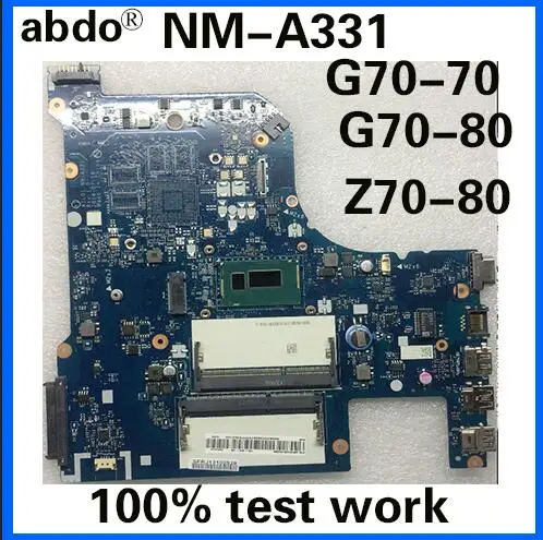 

abdo AILG1 NM-A331 is suitable for Lenovo G70-70 G70-80 Z70-80 notebook motherboard CPU Pentium 3558U DDR3 100% test work
