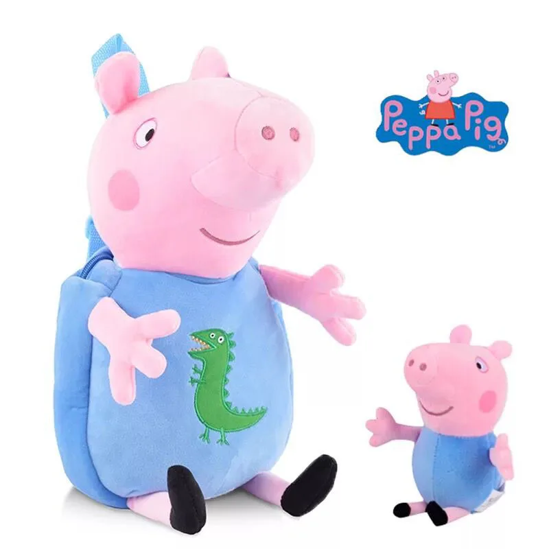 2 шт. Подлинная Peppa Свинья 44 см сумка + 1 шт. кукла малыш милые сумки рюкзак детский сад плюшевые мультфильм мешок Горячая Распродажа большая