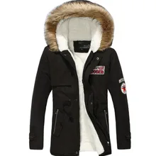 Шерстяная мужская зимняя куртка, армейский зеленый, зимняя мужская Толстая теплая длинная куртка с меховым воротником, Мужская парка с капюшоном, Мужское пальто