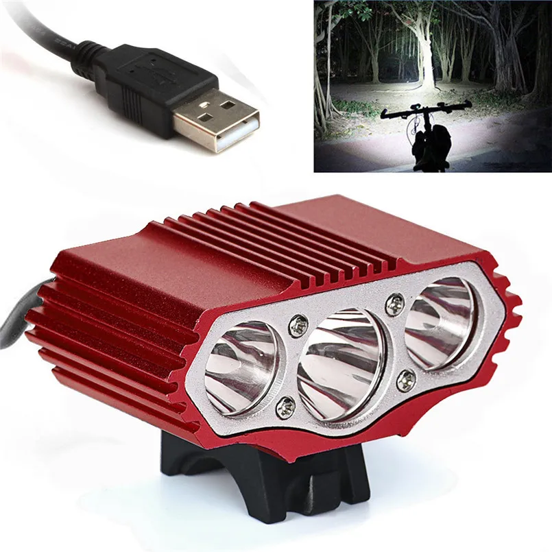 

USB Rechargeable Bike Light Front Waterproof Lamp Bike Bicycle Headlight 4 Modes Bike Light LED (Batteries not included) 30AT27