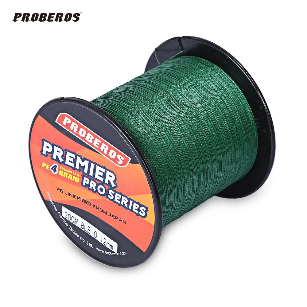 

PRO BEROS 300M PE Braided Fishing Line 4 Stands 6LBS to 80LB Multifilament Fishing Line Angling Accessories 5 Colors 4 Strands