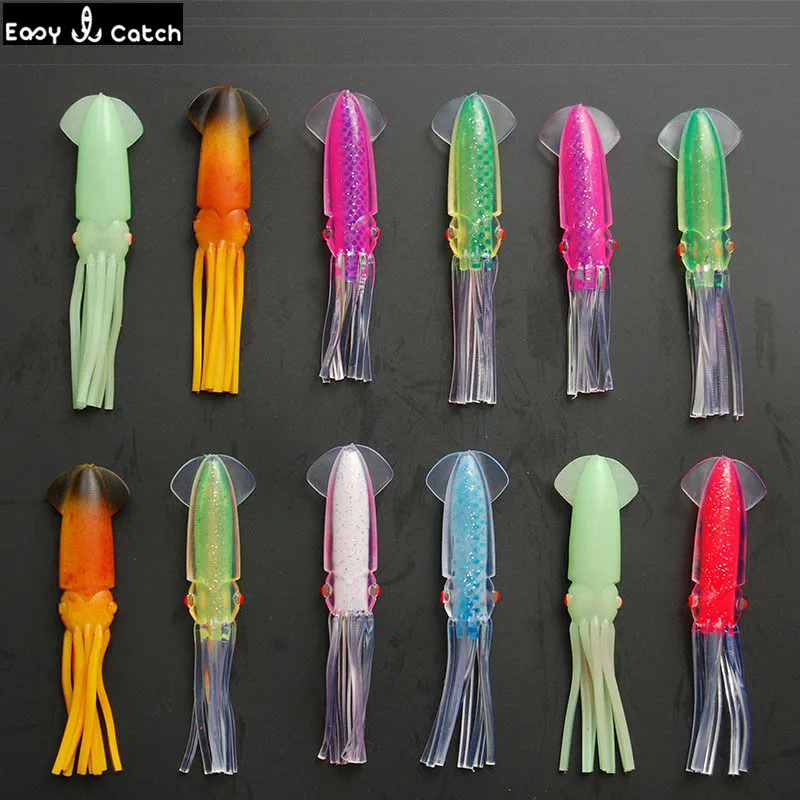 Buy 12pcs 12cm Mixed Color Soft PVC Plastic Squid