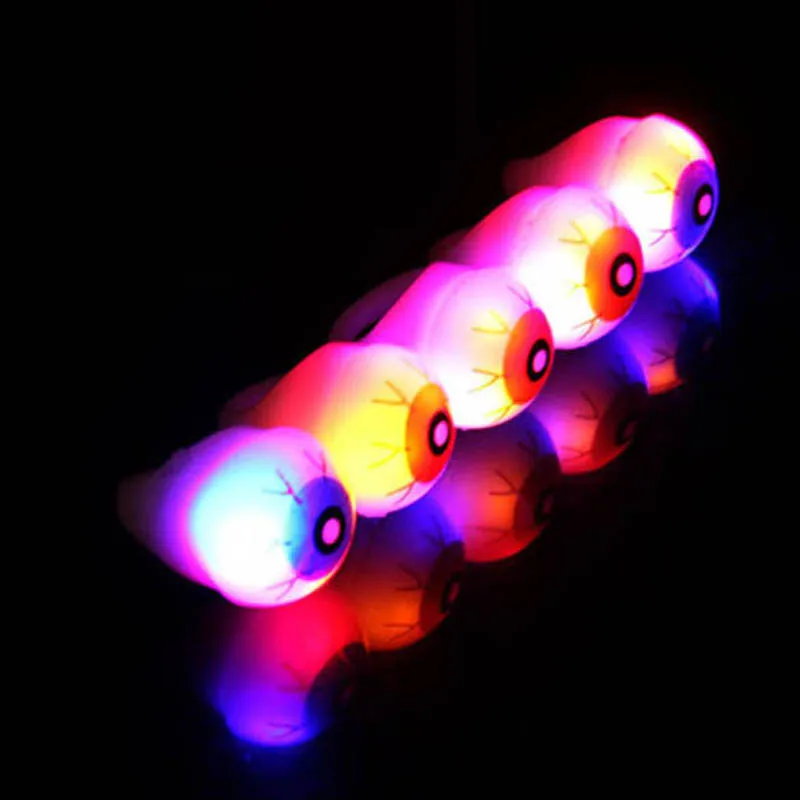 Soft LED Light Eyeball Style Jelly Finger Rings Party Glow Blinking