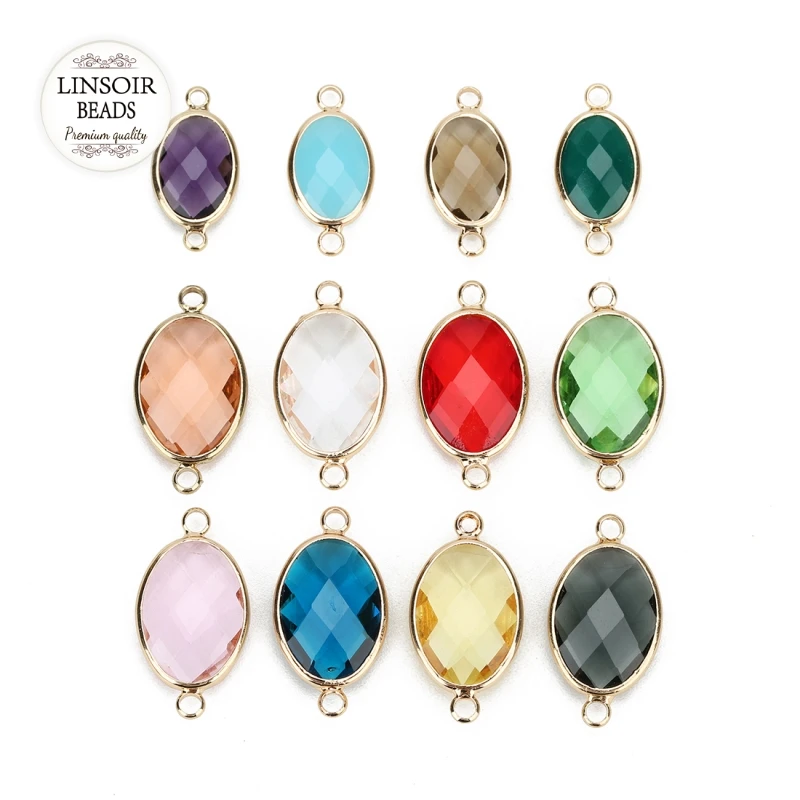 

5pcs/lot Double Holes Charm Connector Clasps Glass Crystal Rhinestone Connector for DIY Charms Bracelet Necklace Jewelry Making