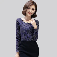 Plus Size S-3XL 2016 Autumn Elegant Long Sleeve Women Shirts O-Neck Women Blouses Female Clothing Thickening warm velvet