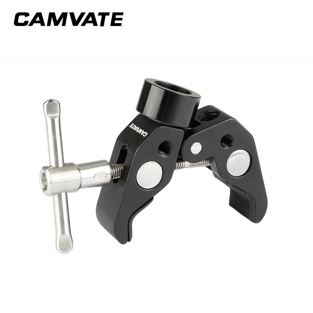 CAMVATE многоцелевой Супер Краб зажим с 1/4 &quotПапа до 5/8&quot Женский Thumbscrew адаптер