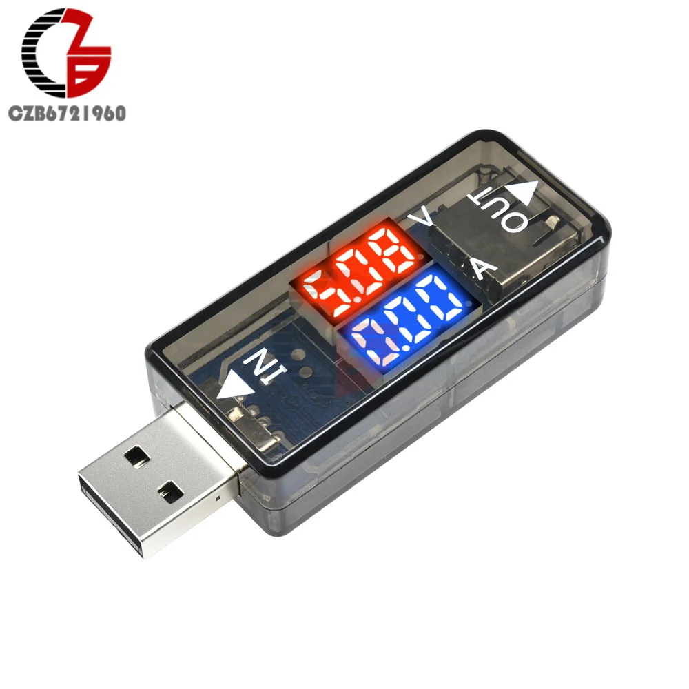 5 в 12 В двойной дисплей светодиодный USB тестер цифровой вольтметр Амперметр