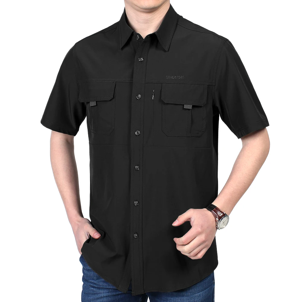 Новая мужская летняя рубашка с коротким рукавом, быстросохнущие рубашки для прогулок, дышащая одежда, кемпинг, туризм, рыбалка, рубашка, Топ