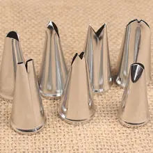 7 шт/лот украшающий наконечник набор листьев крем металлическое покрытие из нержавеющей стали трубопровод насадки торт Декор для капкейков Кондитерские инструменты