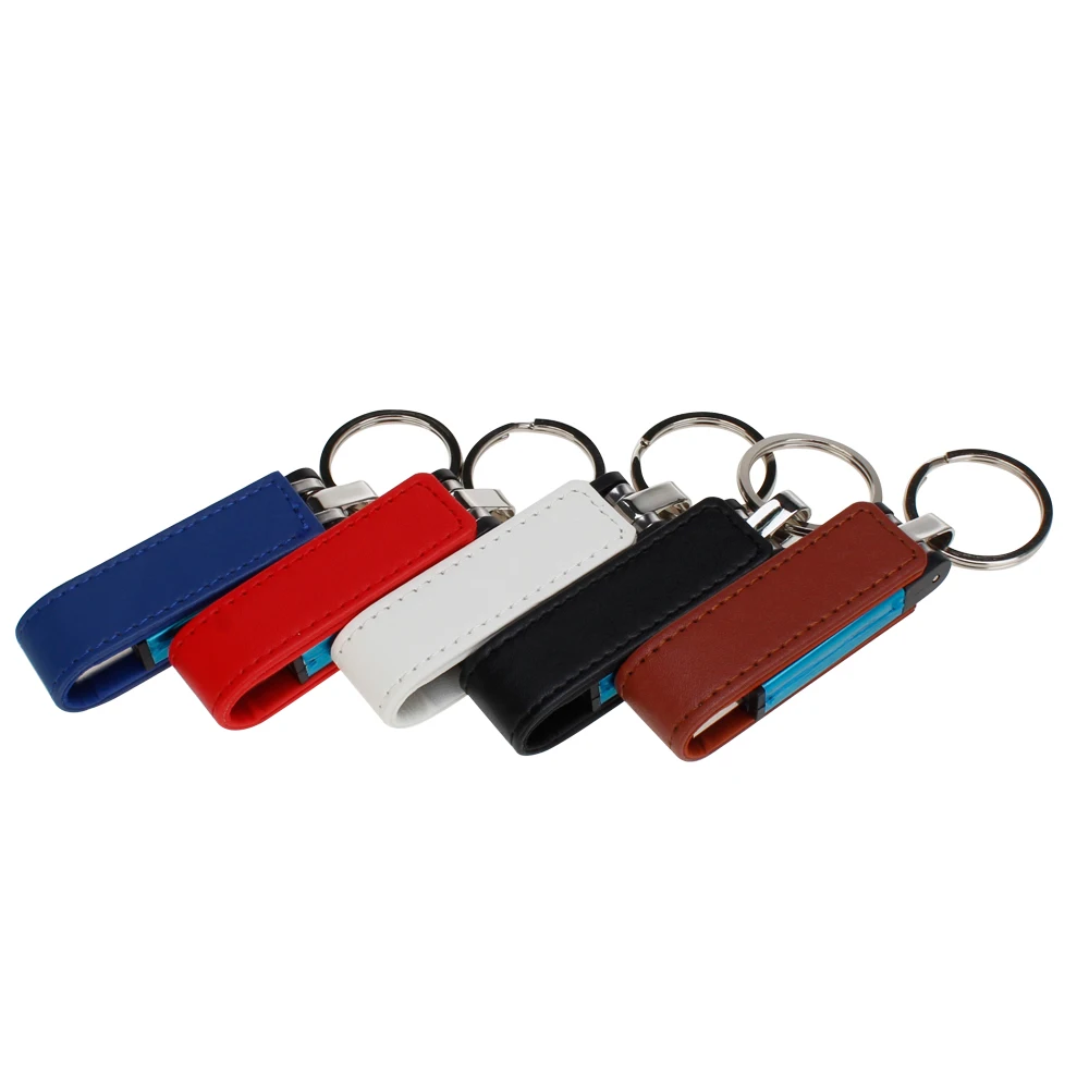 Usb Stick 32GB Pen Drive Leather Metal Keychain Usb Flash Drive 16GB 64GB 128G 4G 8G Pendrive High Speed U Disk Free Custom Logo (3)