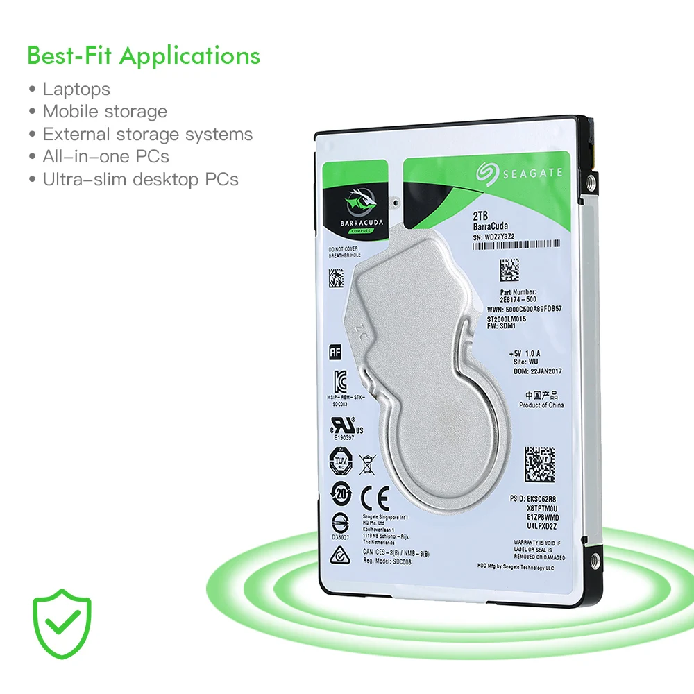 Seagate ST2000LM015 disco duro interno de 2TB disco duro portátil 7mm 5400RPM SATA 6 Gb/s 128MB cac