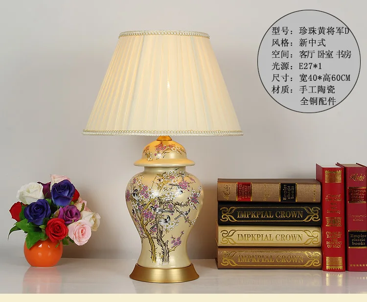 Vintage chinese bedroom living room wedding table lamp Jingdezhen porcelain ceramic table lamp art table lamp for working (21)