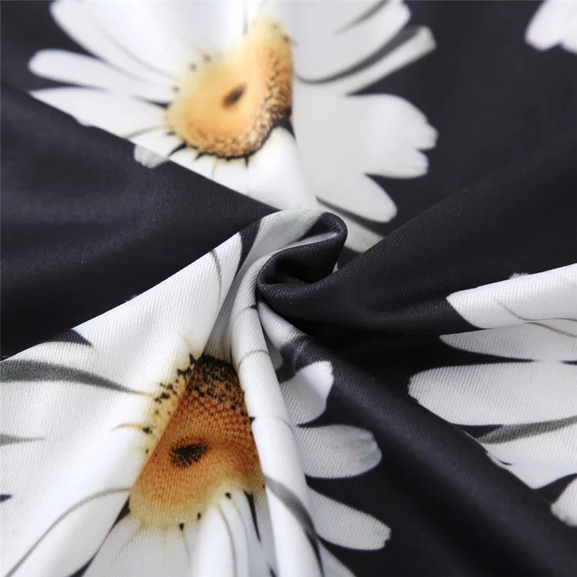 Beach Dresses Mommy Daughter Women Long Sleeve Dress SunFlower SunDress Lady Family Matching Clothes Dropshipping #F#40AT1305