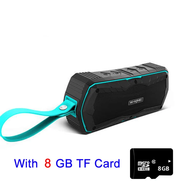 Blue with 8GB card W-king S9 открытый динамик s беспроводной Bluetooth динамик портативный водонепроницаемый с радио для велосипедов 6 Вт Bluetooth колонки для душа - Цвет: Blue with 8GB card