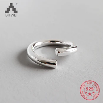 

Charm Jewelry 925 Sterling Silver Open Ring For Women The Solid Thick Line OF The Oppening Ring For Girl Bijoux Femme