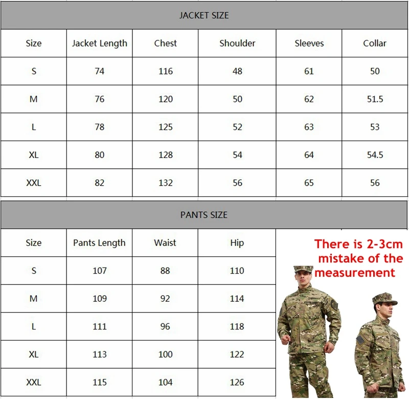 Us Military Clothing Size Chart