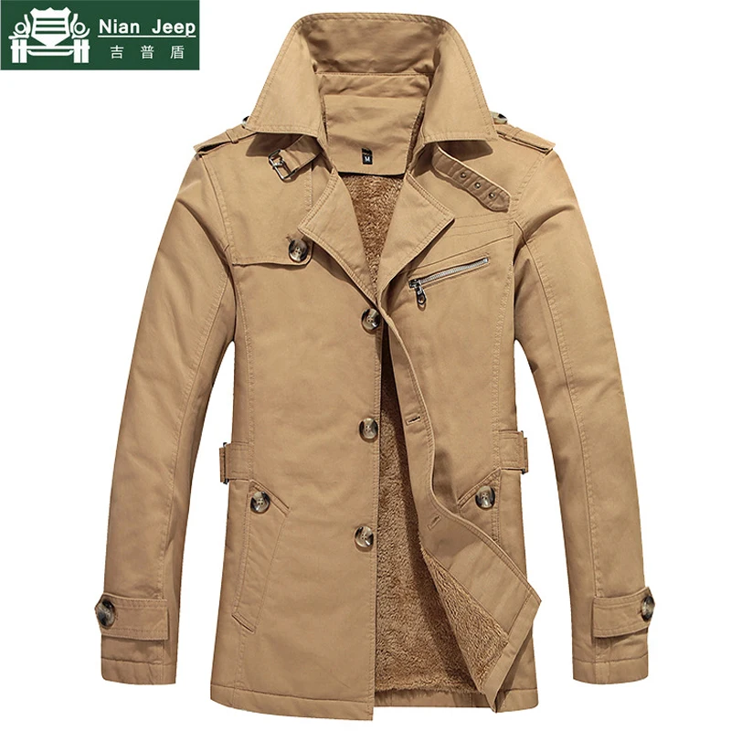 

2018 Winter Warm Jacket Men Slim Fit Classic Thicken Trench Coat Mens Cotton Button Male Casual Windbreaker Overcoat Size M-5XL