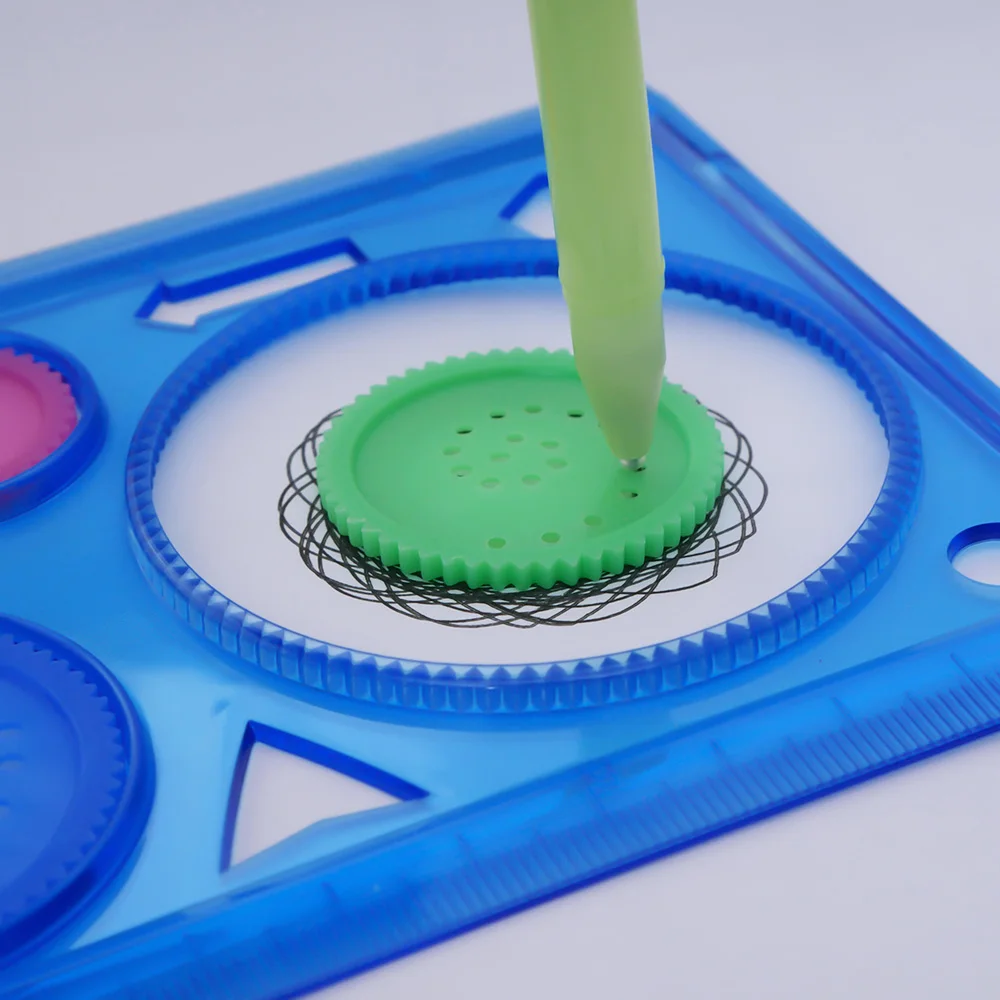 1 шт. spirograph геометрических правитель обучения инструмент для рисования канцелярские для студентов Рисунок Набор творческий подарок