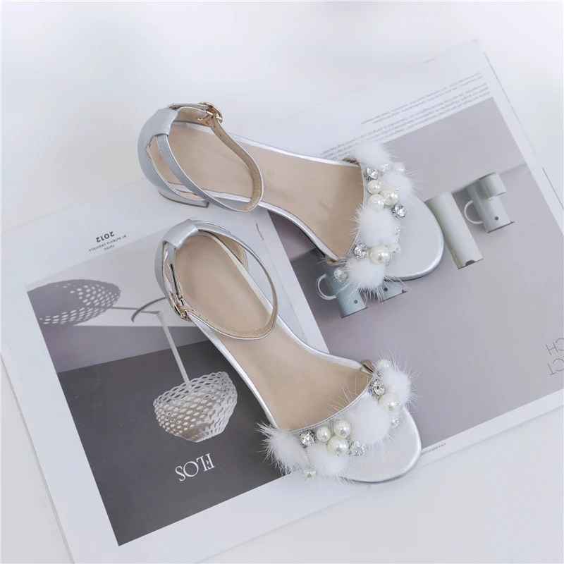 Ouqinvshen Crystal Women Summer Shoes Fashion Siverl Puls Size 33-43 Fur Casual Cover Woman Sandals Buckle Stray Women Heels Ouqinvshen Crystal Women Summer Shoes Fashion Siverl Puls Size 33-43 Fur Casual Cover Woman Sandals Buckle Stray Women Heels