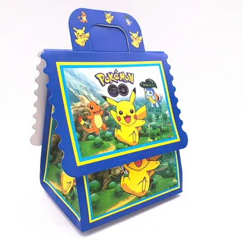

New 6pcs /lot Children's Birthday Party Pokemon go Theme Gift Box Candy Bag Party Decoration