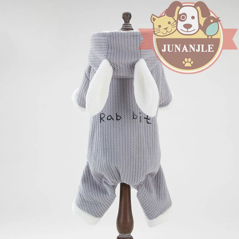 

Thickened Small Dog French Bulldog Autumn and Winter New Rabbit Pet Clothing Yorkshire Terrier Dog Clothes Teddy Bear Four Feet