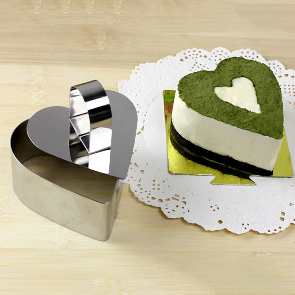 Нержавеющая сталь печенья мусс мороженое торта Резак Суши чайник - Цвет: Heart