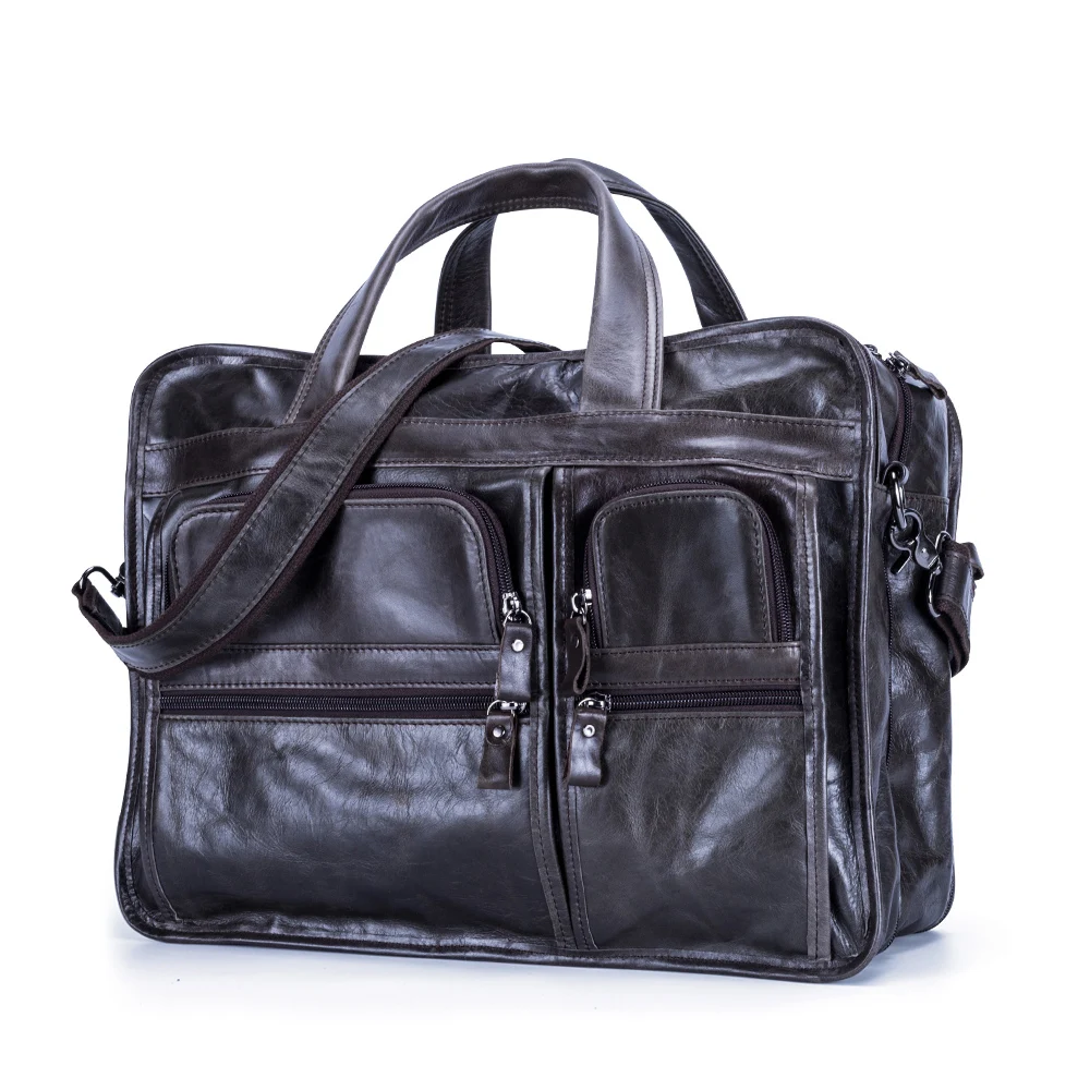 Dark Designer Leder Umhängetasche Coffee Große Echtem 100 Taschen Handtaschen Tote Business Tasche Schulter Männer Aktentaschen Geschenk chocolate Casual SrSHwZ