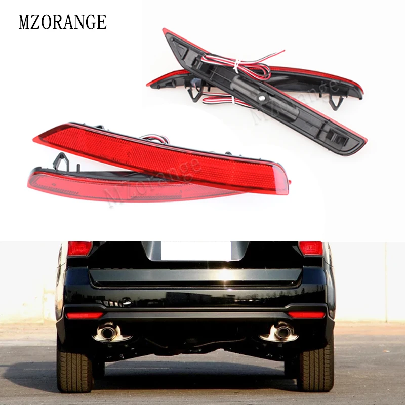 

MZORANGE 2PCS For Subaru Forester 2008-2017 LED Rear Bumper Reflector Light Red Car Driving Brake Fog Trim Molding Tail Lamp