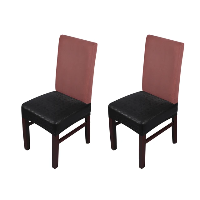 2pcs Removable And Reusable Dining Chair Seat Covers Waterproof 2pcs Removable And Reusable Dining Chair Seat Covers Waterproof Oilproof Dustproof Pu Leather Slipcovers Protectors