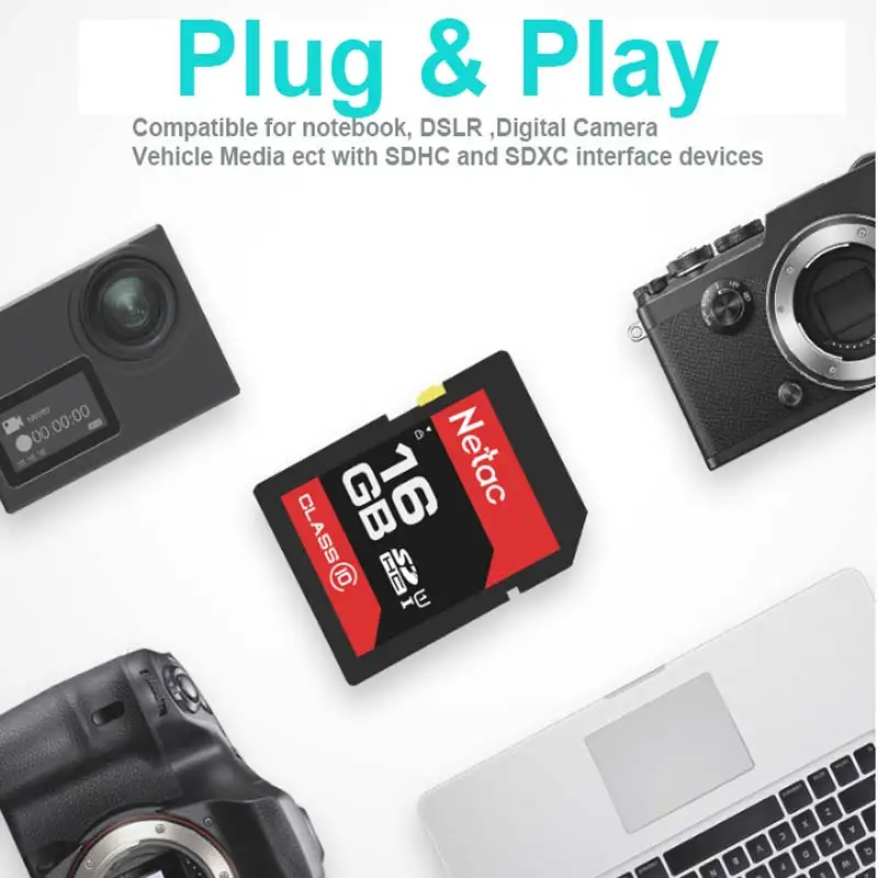 Netac SD Card 16GB Memory Card High Speed Up to 90MBs Full HD 4K DJ Music Dropshipping carte sd 16gb for Digital DSLR Camera (3)