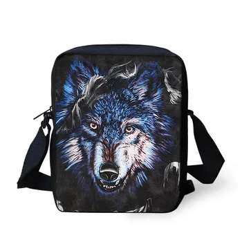

FORUDESIGNS Small Messenger Bag for Men,Animal Wolf Printing Men`s Crossbody Bag,2017 Mens Cross Body Bag Mini Men Shoulder Bags